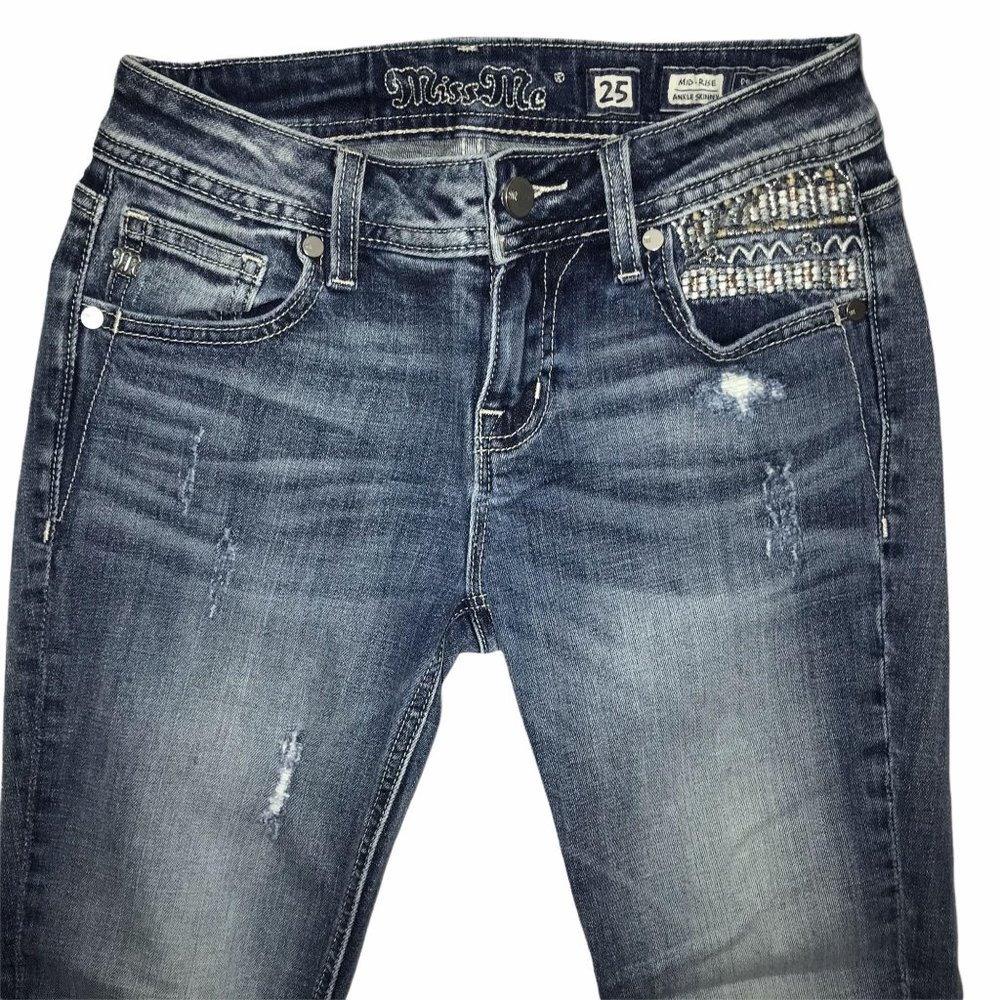 Miss Me Distressed Medium Skinny Ankle Jeans 25 23 - Picture 3 of 12